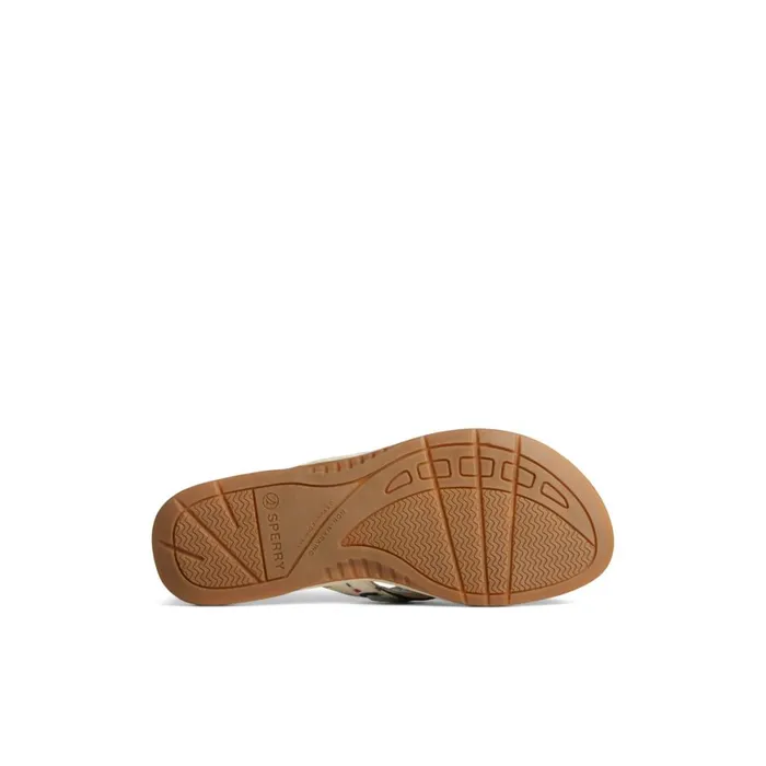 Sperry Seafish Nautical Flip Flop White Women Sandals