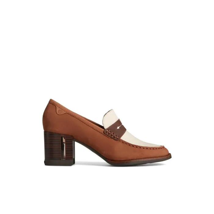 Sperry Seaport TwoTone Penny Heel Brown Women Oxfords and Loafers
