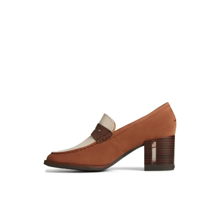 Sperry Seaport TwoTone Penny Heel Brown Women Oxfords and Loafers