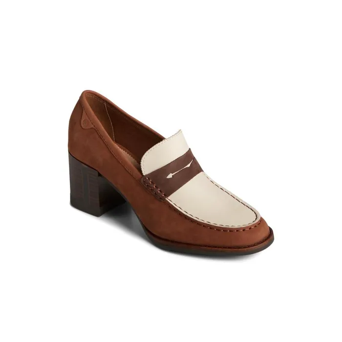 Sperry Seaport TwoTone Penny Heel Brown Women Oxfords and Loafers