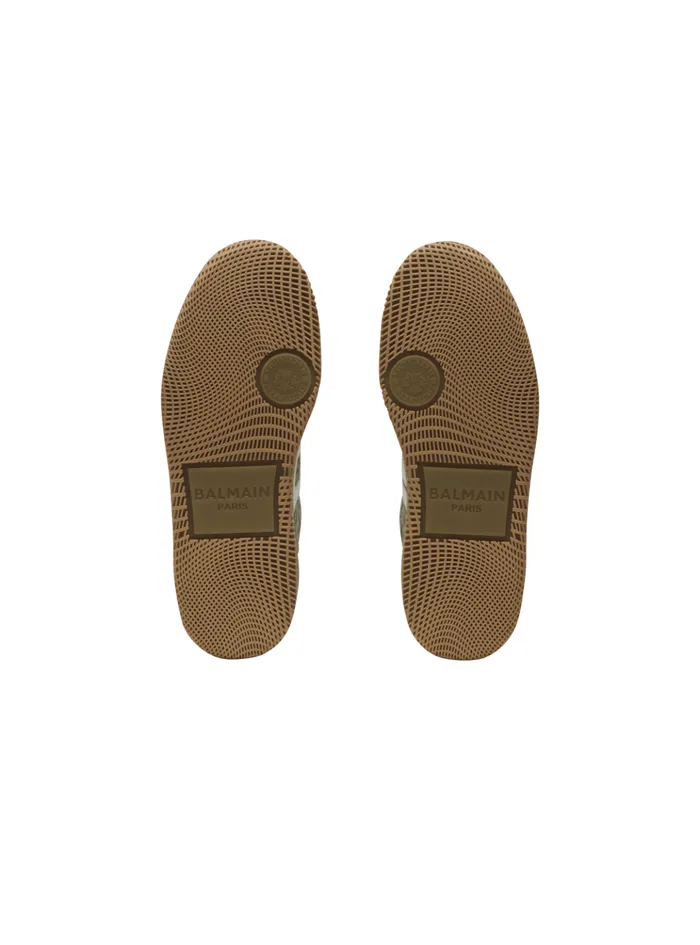 Suede Swan Trainers Khaki Women Balmain Sneakers