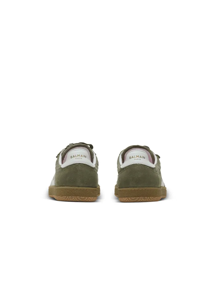 Suede Swan Trainers Khaki Women Balmain Sneakers