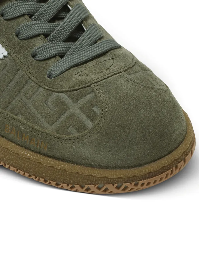 Suede Swan Trainers Khaki Women Balmain Sneakers