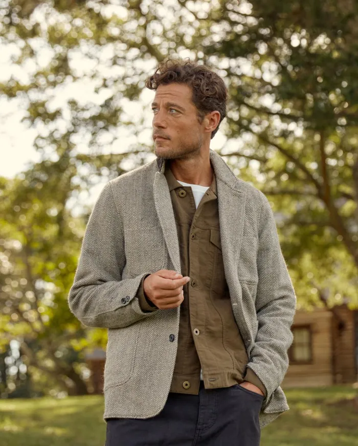 Suiting Men Billy Reid Herringbone Leo Jacket Brown