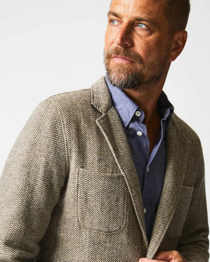 Suiting Men Billy Reid Herringbone Leo Jacket Brown