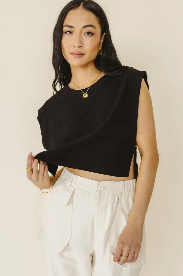 Sunny Open Side Top In Black 8211 FINAL SALE Black Women Bohme Tops
