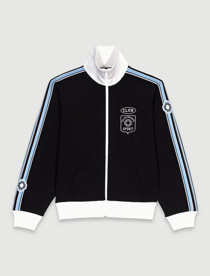 Sweaters and Cardigans Women Maje Embroidered Tracksuit Jacket Black