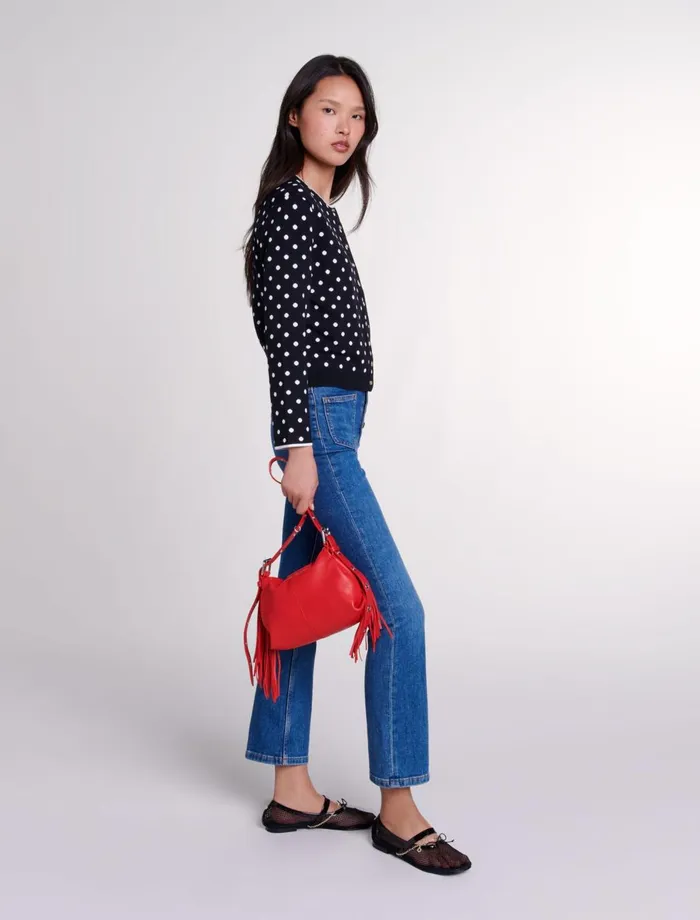 Sweaters and Cardigans Women Maje Fancy Knit Cardigan Blackwhite