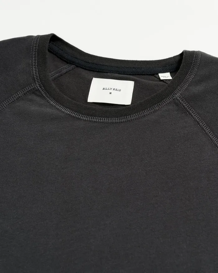 Sweaters and Sweatshirts Men Billy Reid Ls Sueded Cotton Crew Black