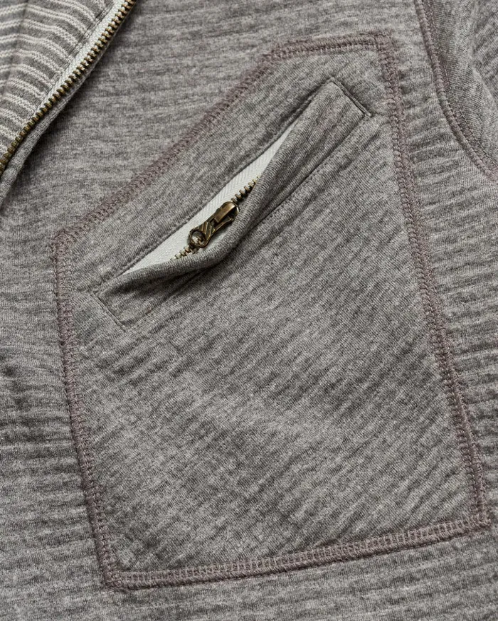 Sweaters and Sweatshirts Men Billy Reid Quilted Half Zip Medium Grey