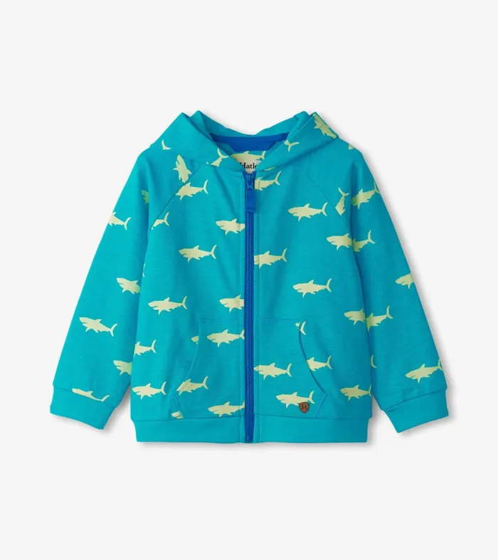 Sweaters Baby and Toddler Hatley Baby and Toddler Boys Shark Silhouette Glow ZipUp Hoodie