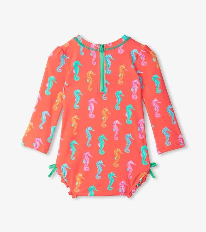 Swimwear Baby and Toddler Hatley Baby Girls Painted Sea Rashguard Swimsuit