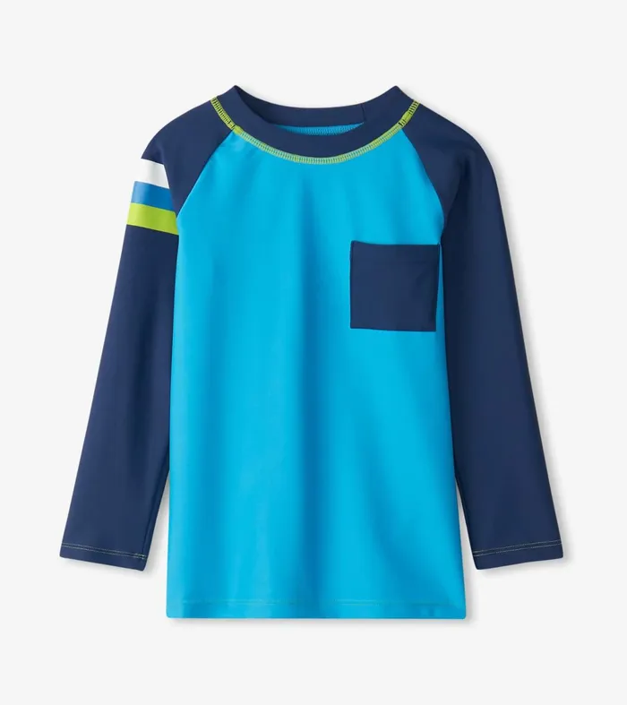 Swimwear Boys Hatley Boys Malibu Blue Long Sleeve Rashguard