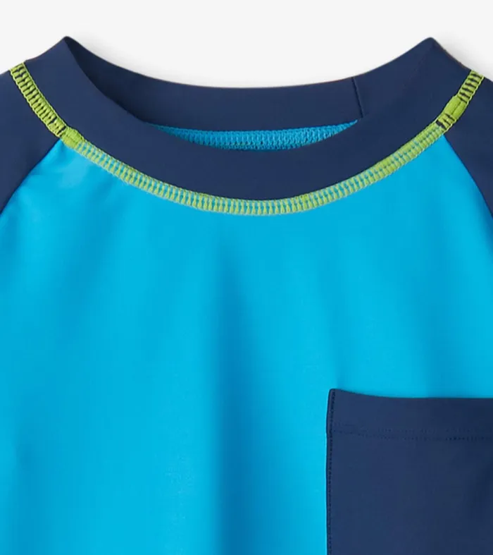 Swimwear Boys Hatley Boys Malibu Blue Long Sleeve Rashguard