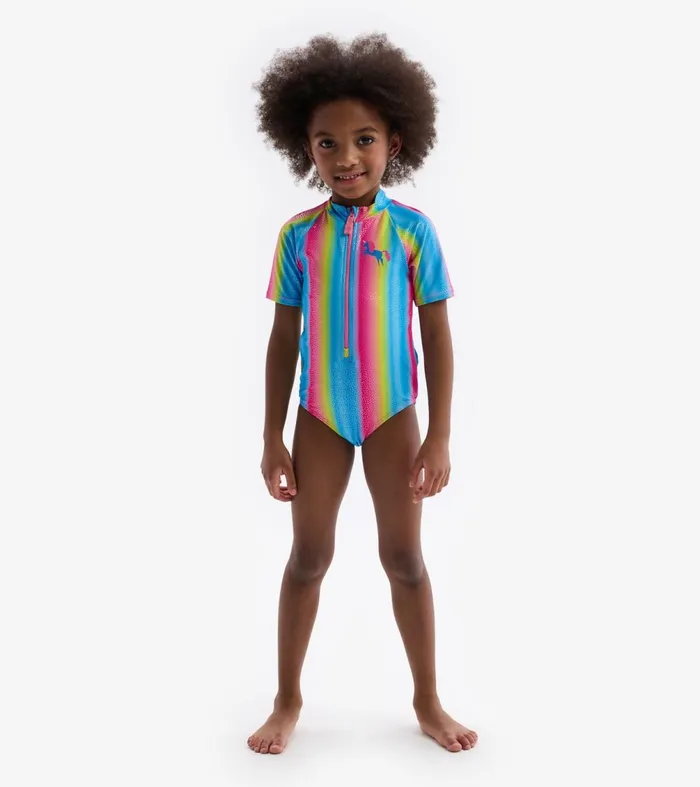 Swimwear Girls Hatley Jelly Bean Rainbow Rashguard One Piece
