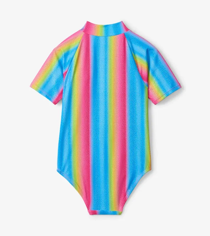 Swimwear Girls Hatley Jelly Bean Rainbow Rashguard One Piece