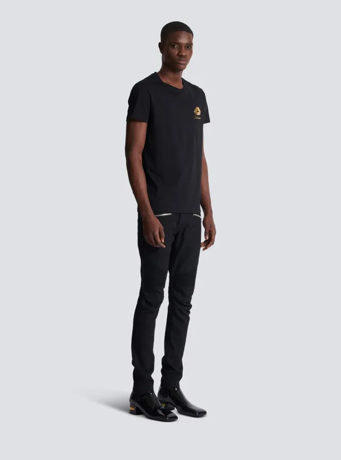 Tshirt With Kiss Print Black Men Balmain TShirts