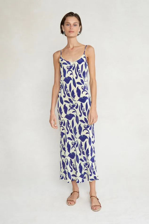 Tatum Slip Dress Blue Women Chan Luu Dresses
