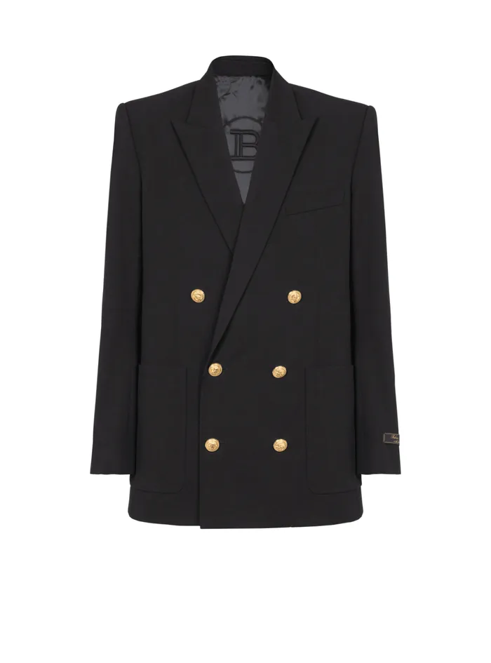 Technical Wool Blazer Black Men Balmain Jackets And Blazers
