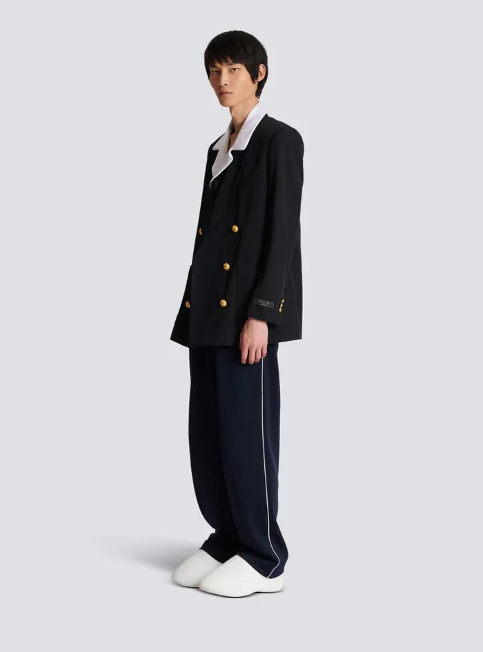 Technical Wool Blazer Black Men Balmain Jackets And Blazers