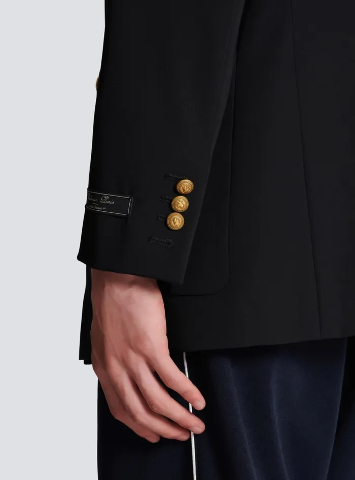 Technical Wool Blazer Black Men Balmain Jackets And Blazers