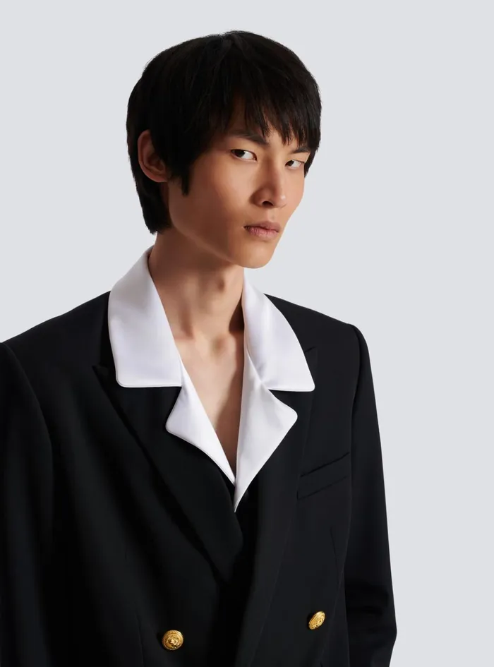 Technical Wool Blazer Black Men Balmain Jackets And Blazers