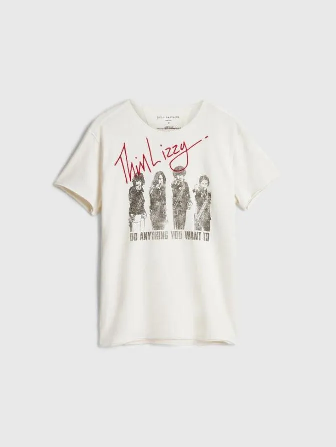 THIN LIZZY TEE Optic White Clothing John Varvatos Graphic Tees