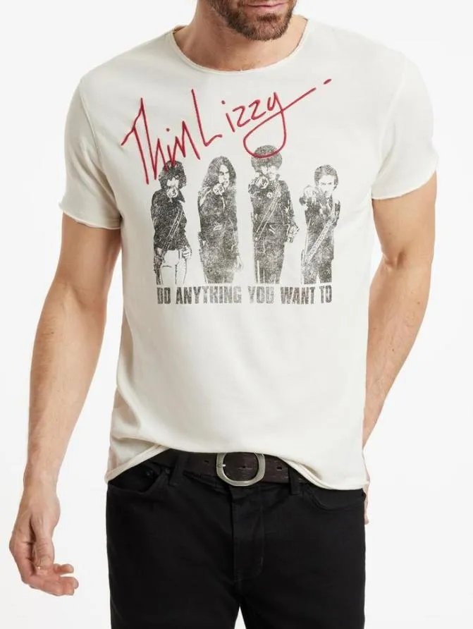THIN LIZZY TEE Optic White Clothing John Varvatos Graphic Tees