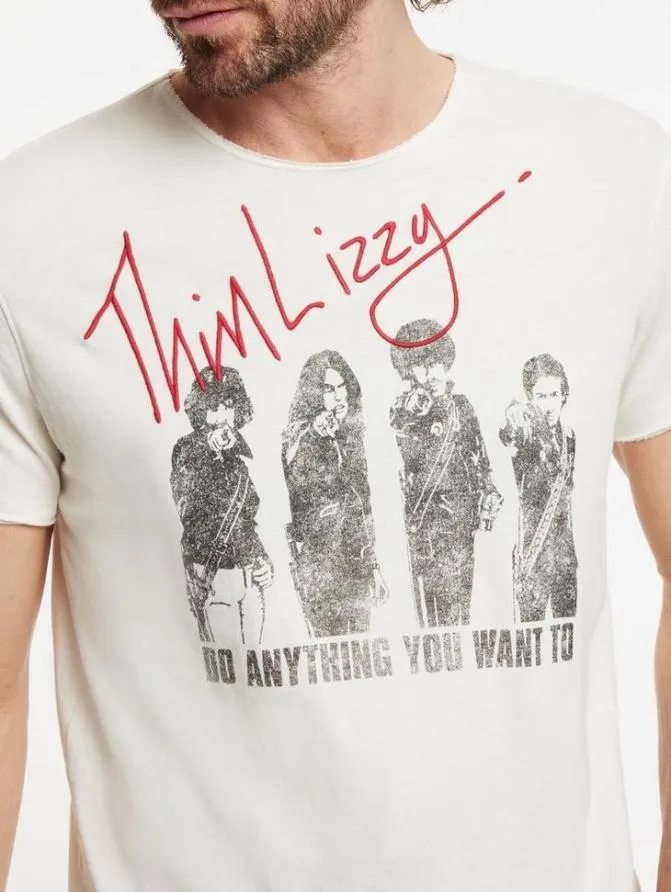 THIN LIZZY TEE Optic White Clothing John Varvatos Graphic Tees