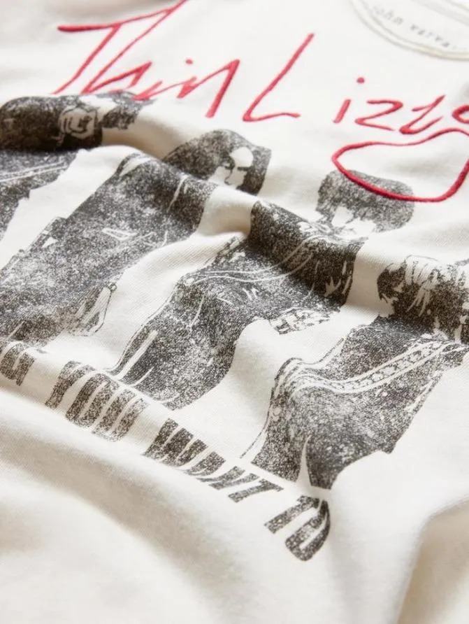 THIN LIZZY TEE Optic White Clothing John Varvatos Graphic Tees