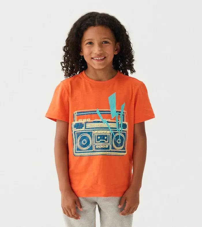 Tops Boys Hatley Boys Boombox Glow In The Dark Graphic Tee
