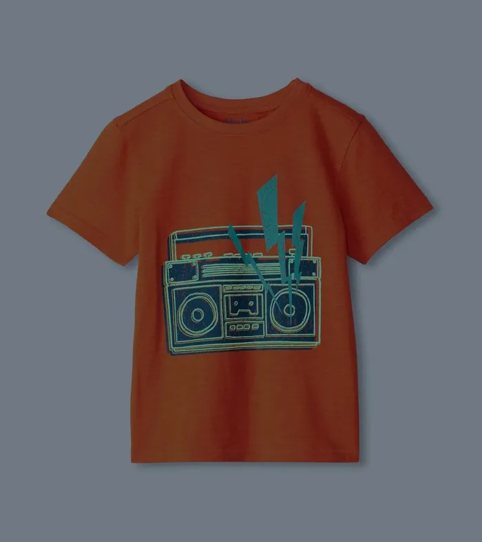 Tops Boys Hatley Boys Boombox Glow In The Dark Graphic Tee