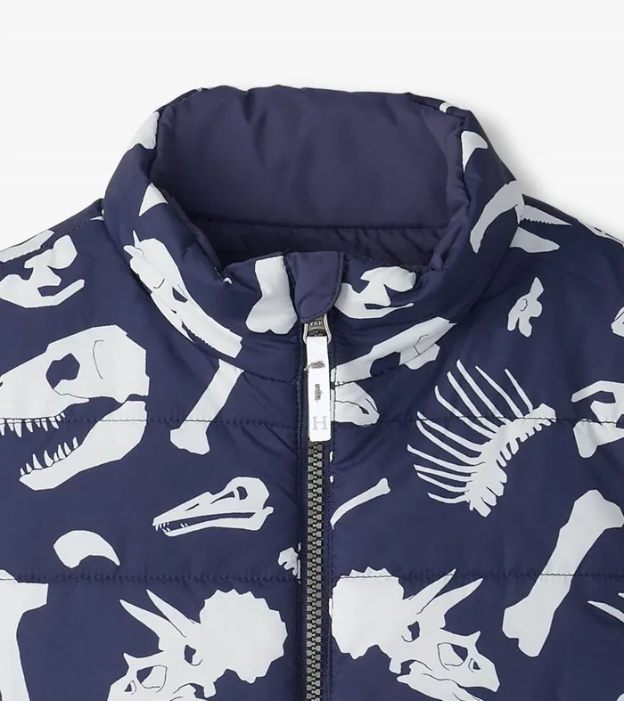 Tops Boys Hatley Boys Dino Fossils Reversible Quilted Vest