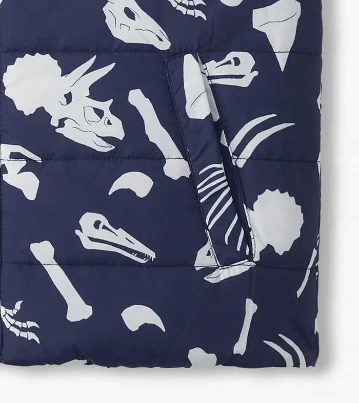 Tops Boys Hatley Boys Dino Fossils Reversible Quilted Vest