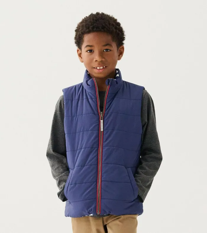 Tops Boys Hatley Boys Dino Fossils Reversible Quilted Vest