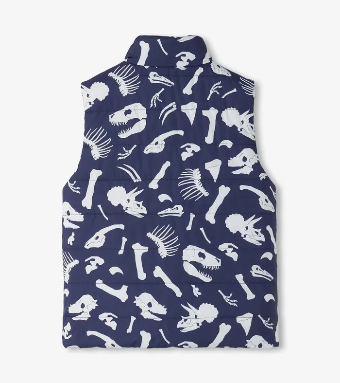 Tops Boys Hatley Boys Dino Fossils Reversible Quilted Vest
