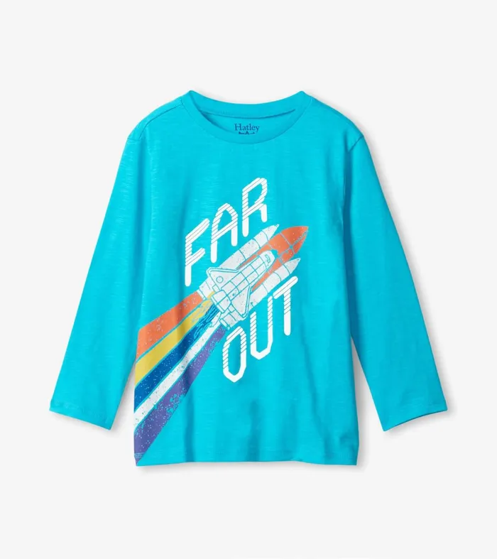 Tops Boys Hatley Boys Rocketship Long Sleeve TShirt