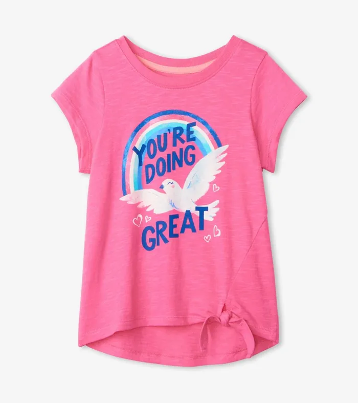 Tops Girls Hatley Doing Great Tie Front Tee