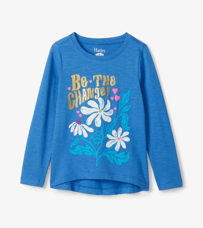 Tops Girls Hatley Girls Be The Change Long Sleeve TShirt