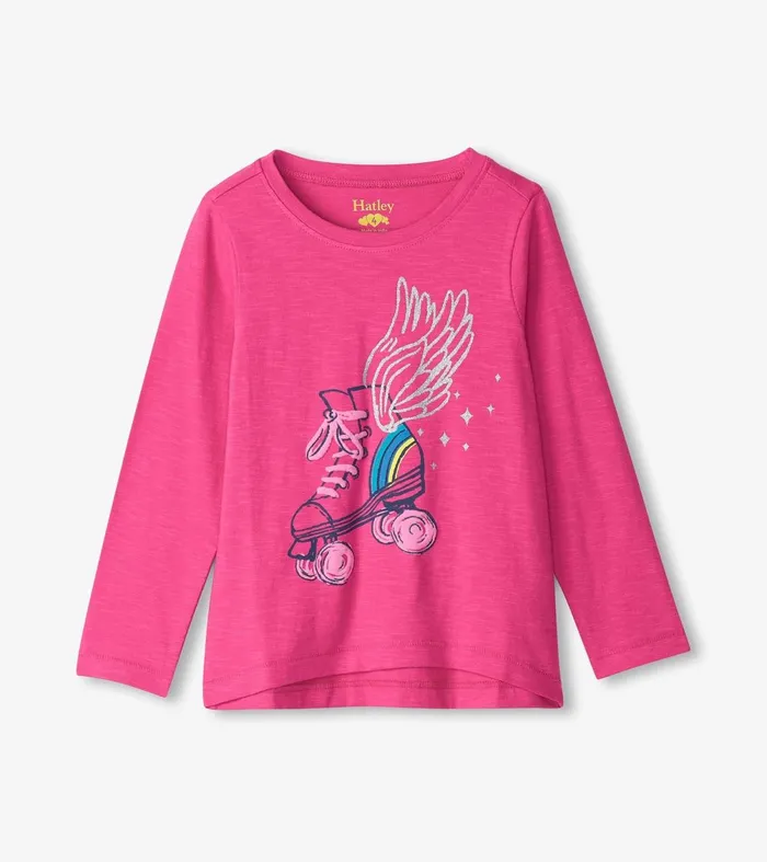 Tops Girls Hatley Girls Skater Wings Long Sleeve Graphic Tee