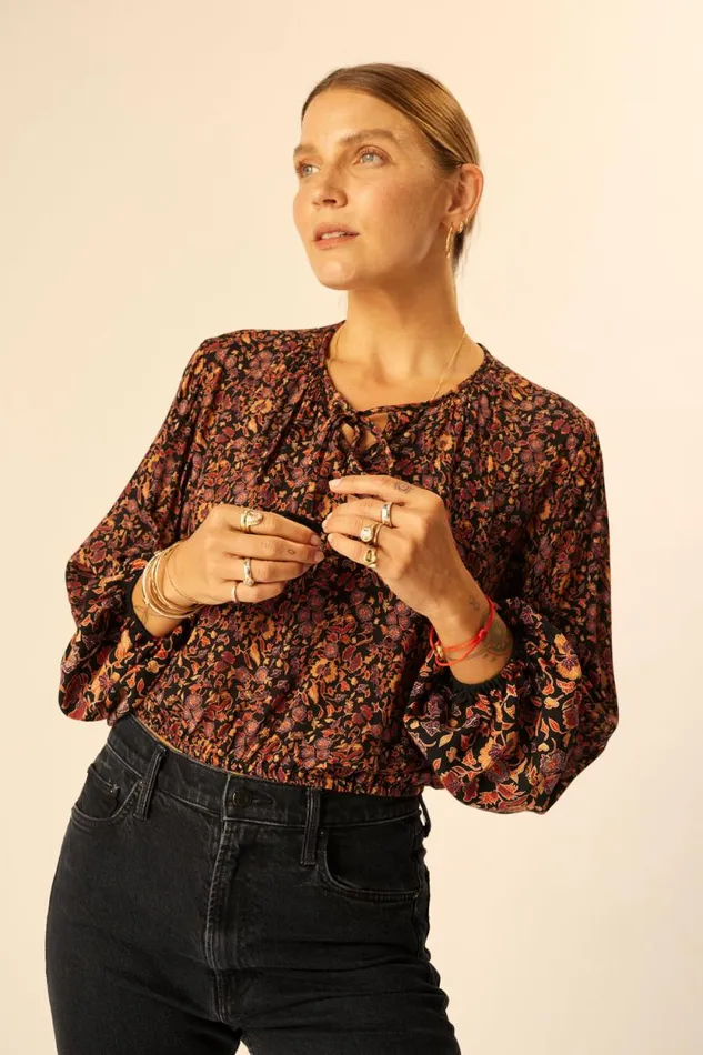 Tops Shop Natalie Martin AMELIA TOP Petite Fleur Noire