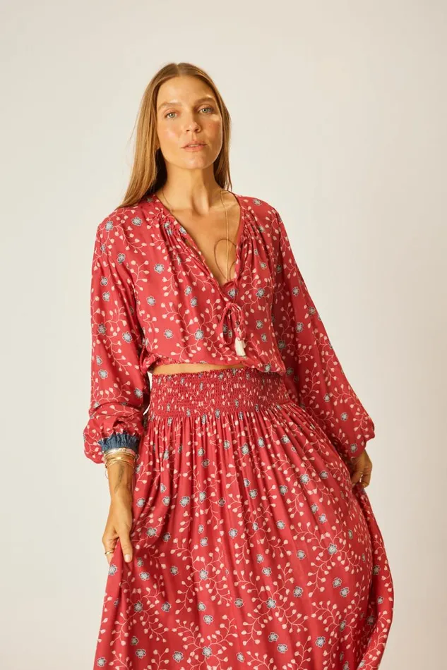 Tops Shop Natalie Martin AMELIA TOP Pinwheel Barn Red