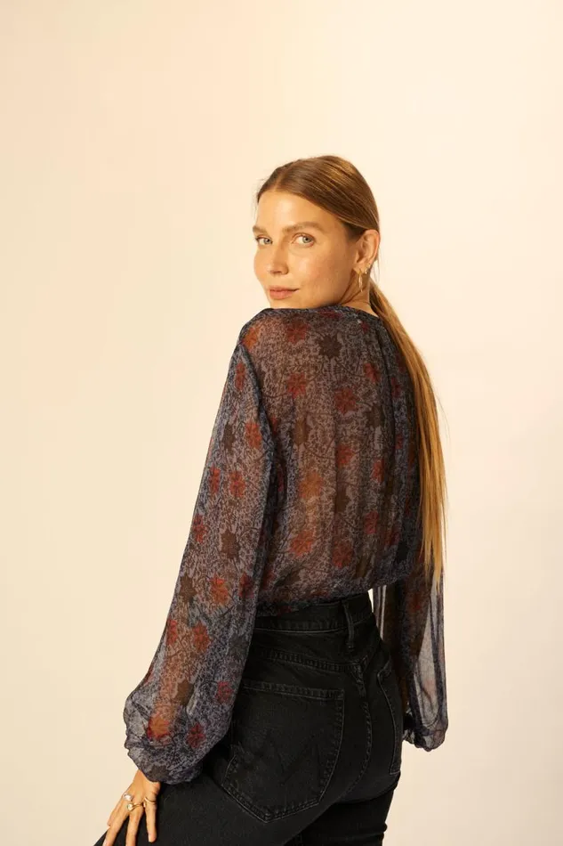 Tops Shop Natalie Martin AMELIA TOP Snowflake Steel Blue