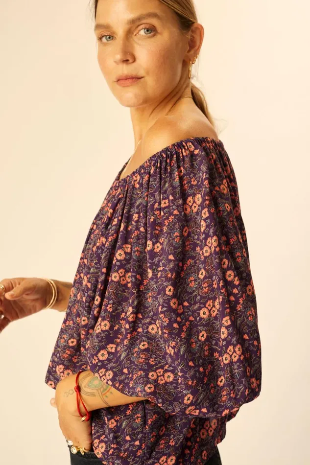 Tops Shop Natalie Martin ELLA TOP Petite Fleur Aubergine