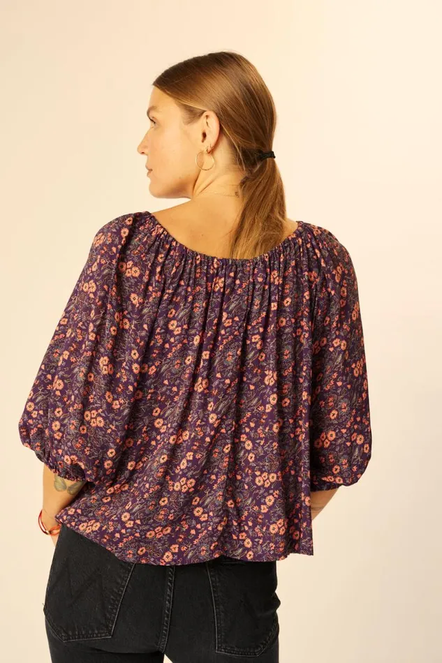 Tops Shop Natalie Martin ELLA TOP Petite Fleur Aubergine