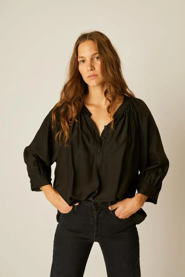 Tops Shop Natalie Martin REMY TOP Black Silk