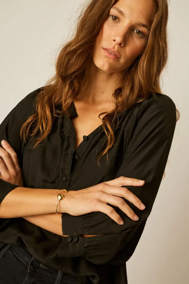 Tops Shop Natalie Martin REMY TOP Black Silk