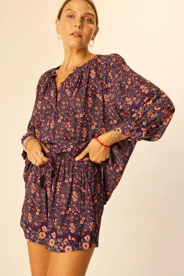 Tops Shop Natalie Martin REMY TOP Petite Fleur Aubergine