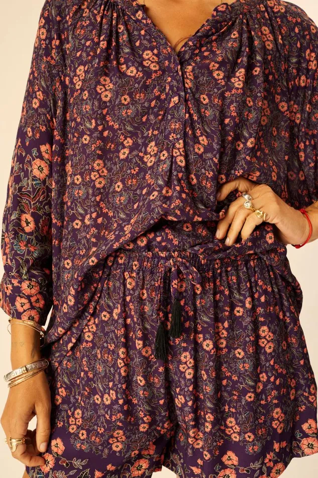 Tops Shop Natalie Martin REMY TOP Petite Fleur Aubergine