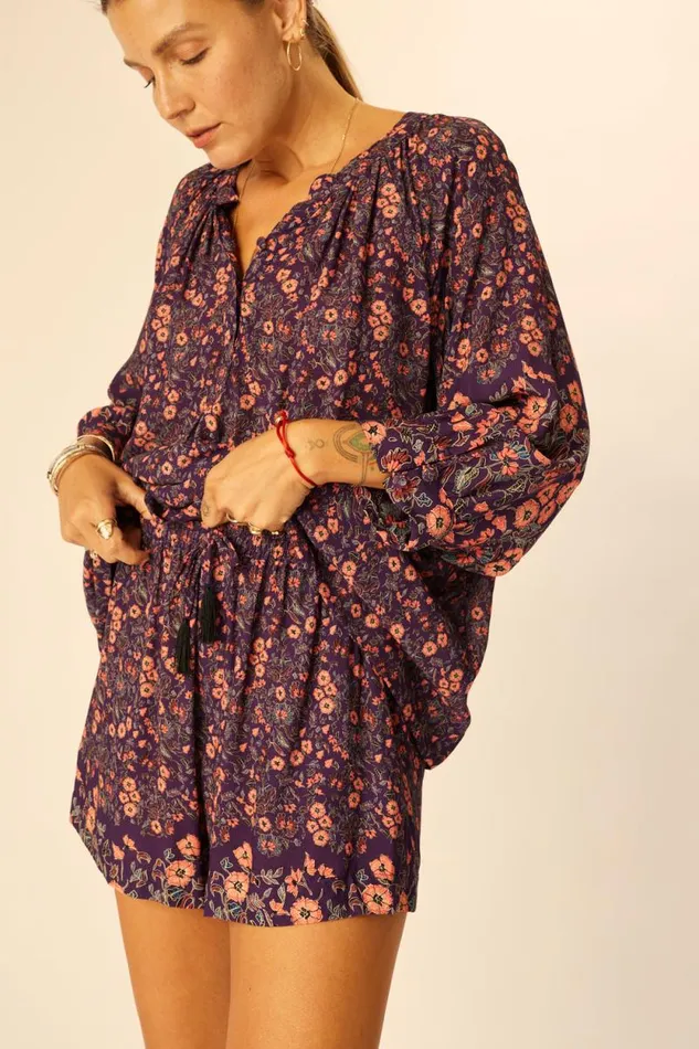 Tops Shop Natalie Martin REMY TOP Petite Fleur Aubergine